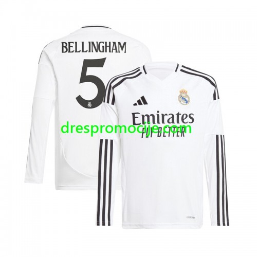 Real Madrid Jude Bellingham 5 Dres Domaći 2024/2025 Dugim Rukavima Real Madrid Jude Bellingham 5 Dres Domaći 2024/2025 Dugim Rukavima
